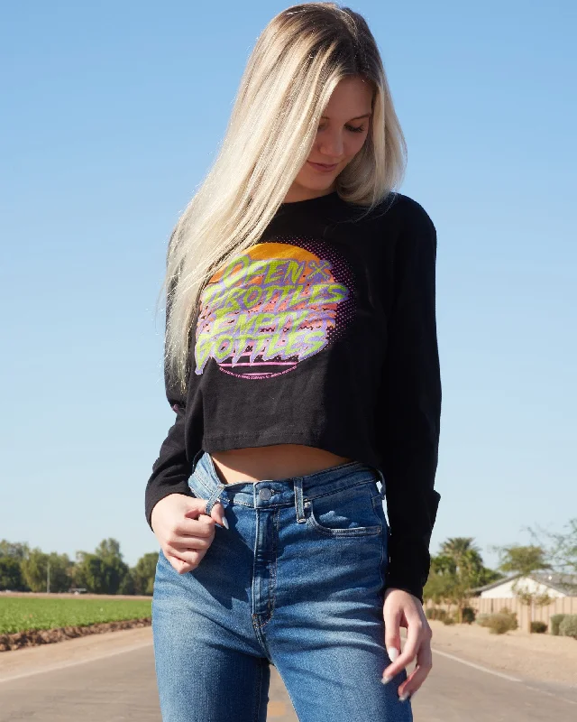 Women's Open Throttles Long Sleeve Crop Top