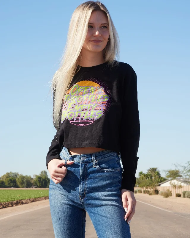 Women's Open Throttles Long Sleeve Crop Top