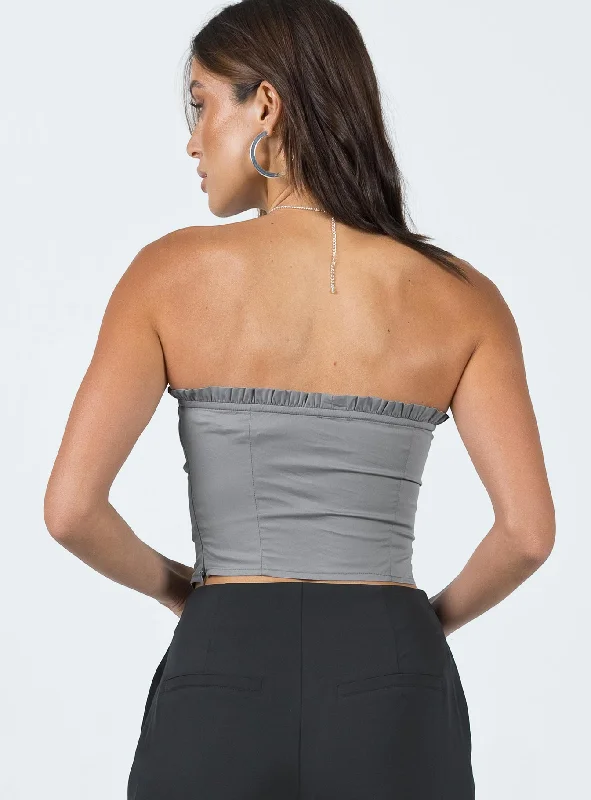 Yazmin Strapless Corset Grey