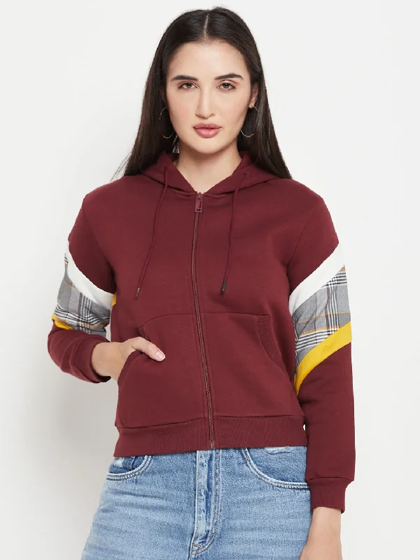 Camla Wine HooD Neck Sweatshirt