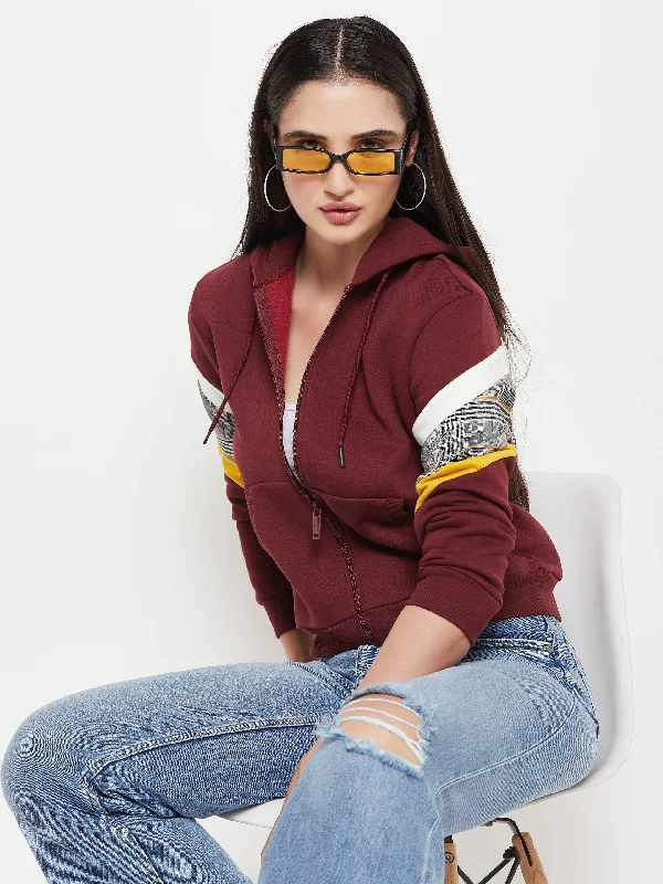 Camla Wine HooD Neck Sweatshirt