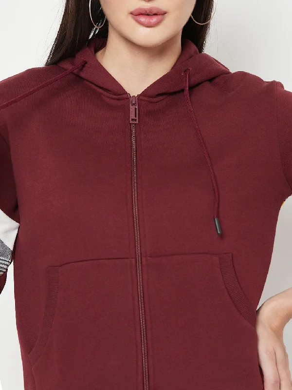 Camla Wine HooD Neck Sweatshirt