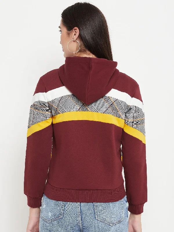 Camla Wine HooD Neck Sweatshirt