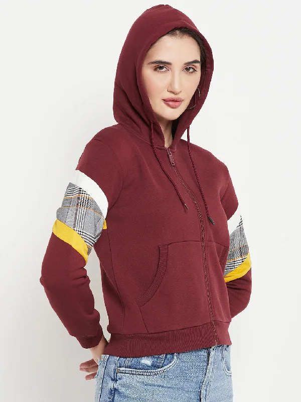 Camla Wine HooD Neck Sweatshirt