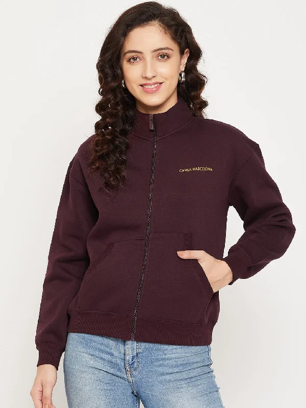 Camla Women Wine Sweatshirt