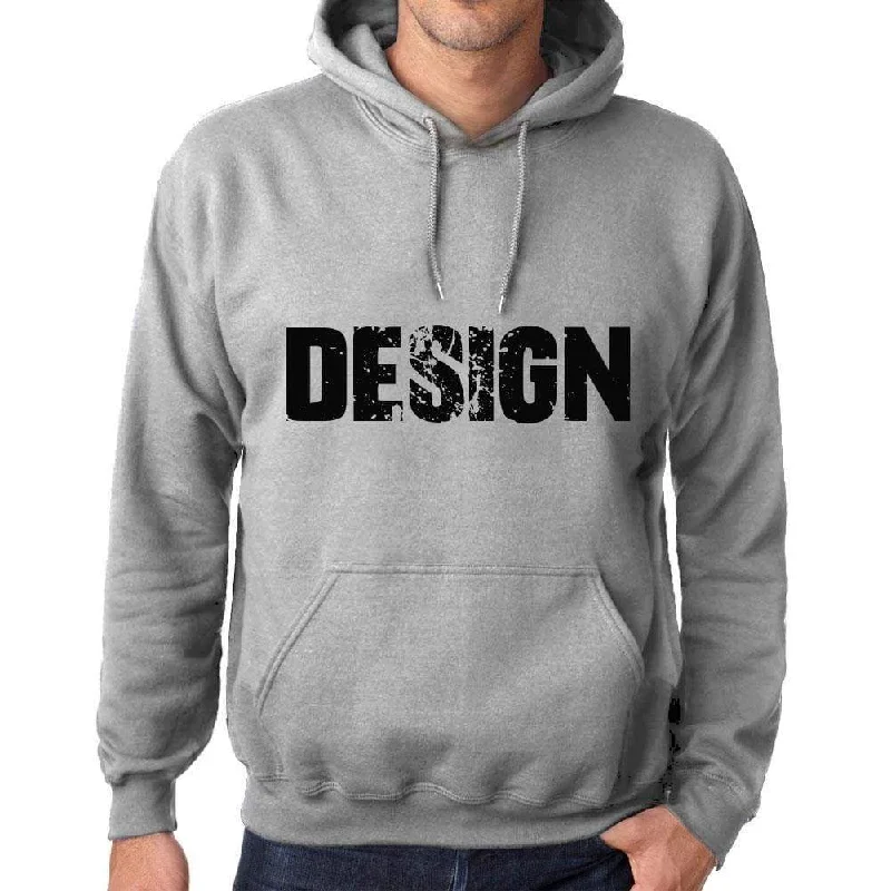 Unisex Printed Graphic Cotton Hoodie Popular Words DESIGN Grey Marl