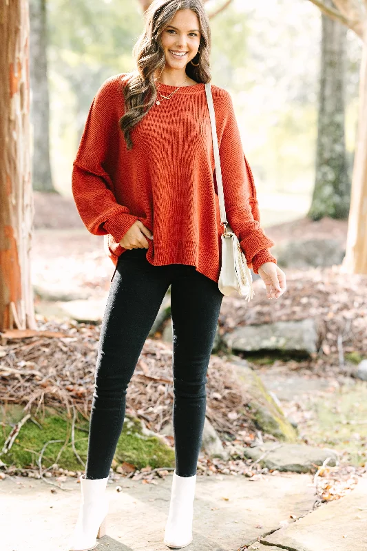 Give You Joy Clay Orange Dolman Sweater