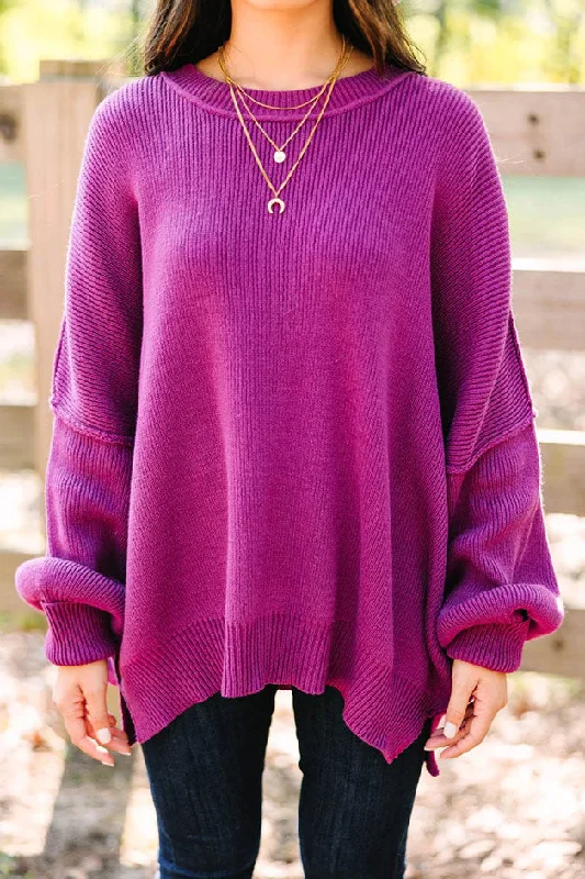 Give You Joy Magenta Purple Dolman Sweater