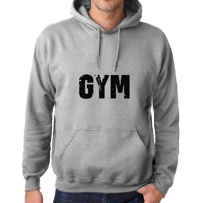 Unisex Printed Graphic Cotton Hoodie Popular Words GYM Grey Marl