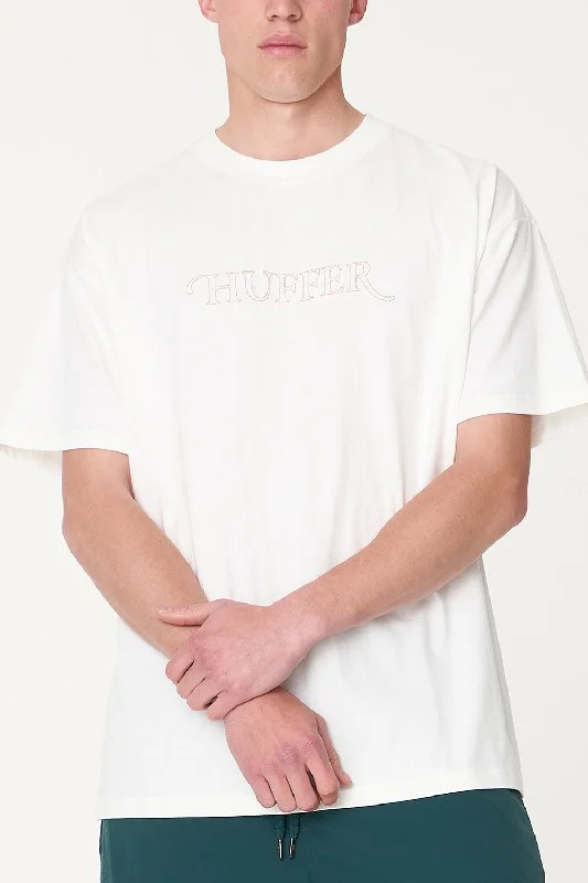 Huffer Mens Box Tee/Stitched Up Chalk