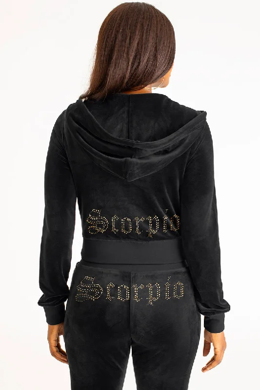 Scorpio Big Bling Velour Hoodie