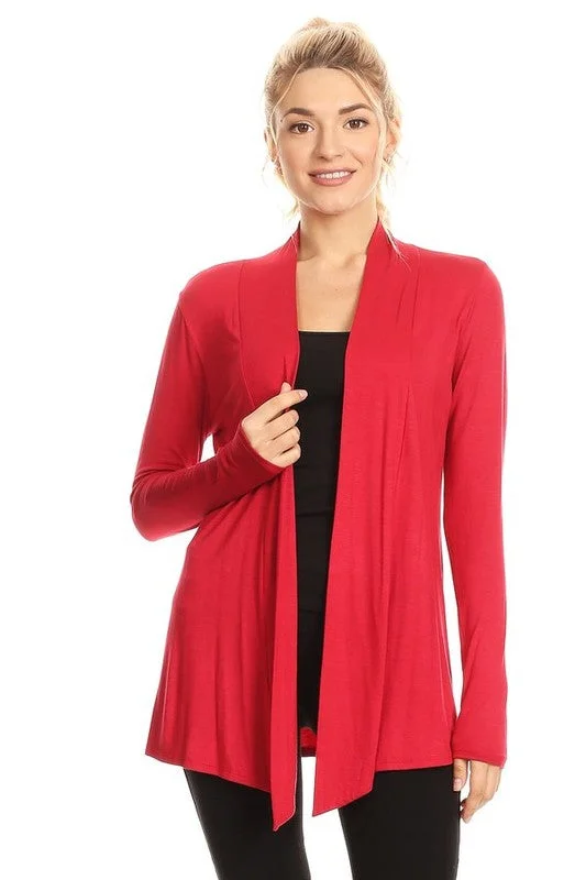 Long Sleeve Cardigan Asymmetric Hem