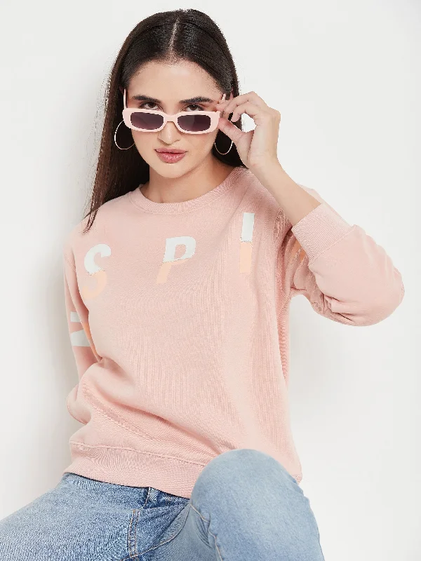 Madame Typography Print Baby Pink Sweatshirt