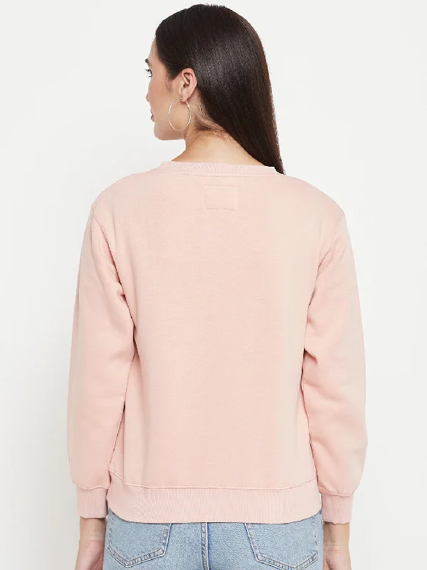 Madame Typography Print Baby Pink Sweatshirt