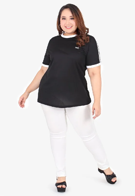 Addyson Short Sleeve Athleisure Tee - Black