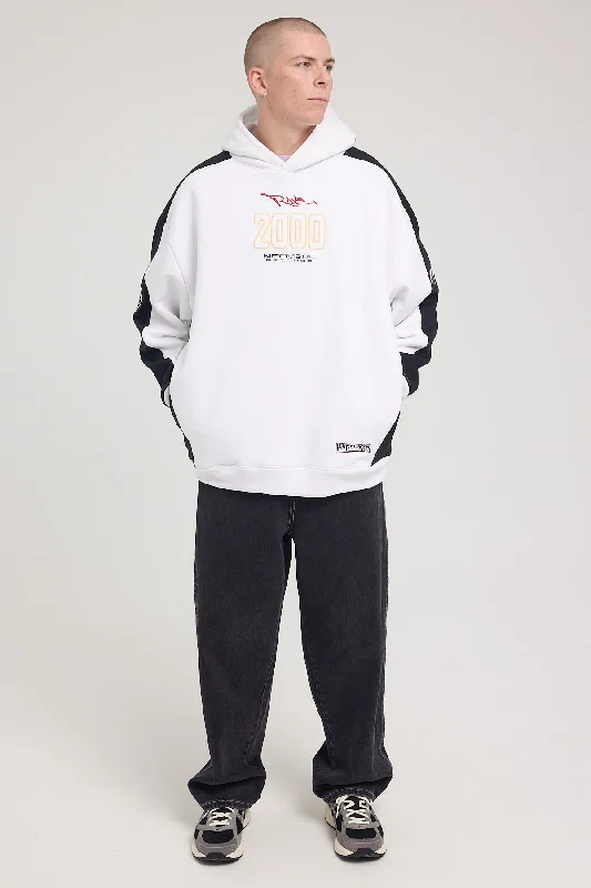 Neovision Y2k Panelled Street Hoodie White/Black