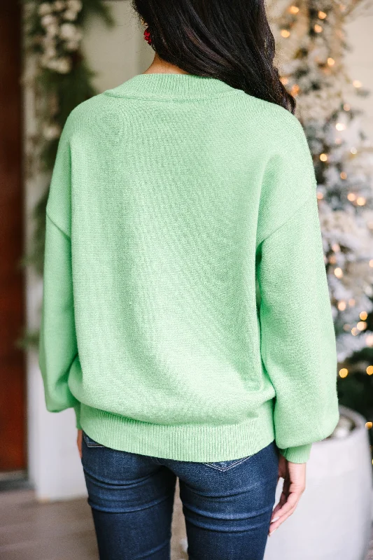 Nutcracker Fun Green Embroidered Sweater