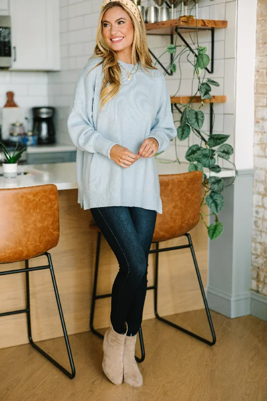 Perfectly You Light Blue Mock Neck Sweater