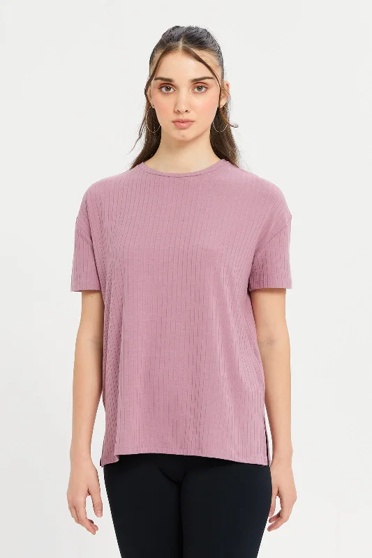 Women Pink Boxy T-Shirt