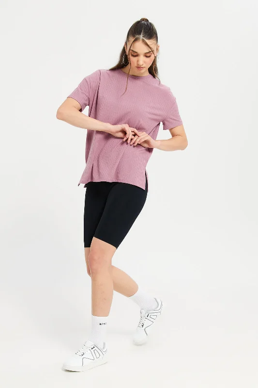 Women Pink Boxy T-Shirt