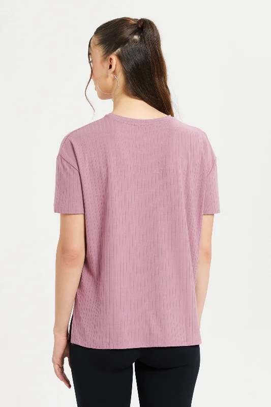 Women Pink Boxy T-Shirt