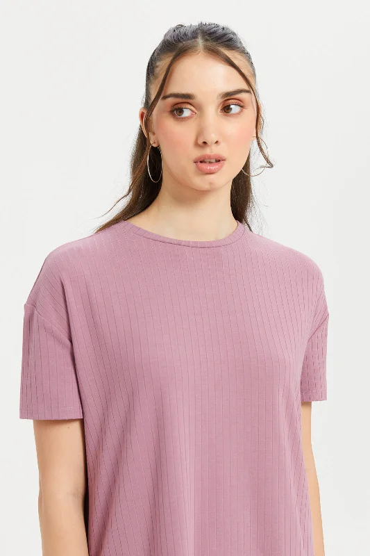 Women Pink Boxy T-Shirt