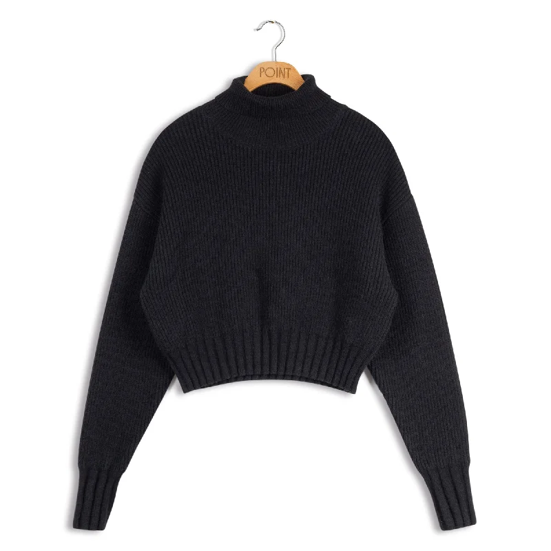 Point Crop Turtleneck Pullover