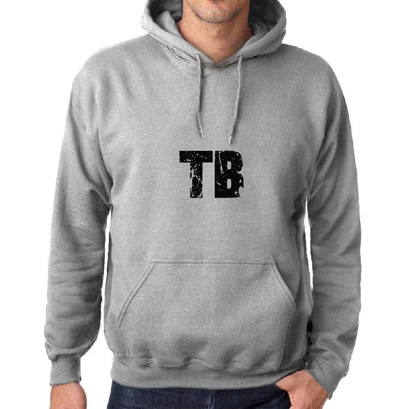 Unisex Printed Graphic Cotton Hoodie Popular Words TB Grey Marl