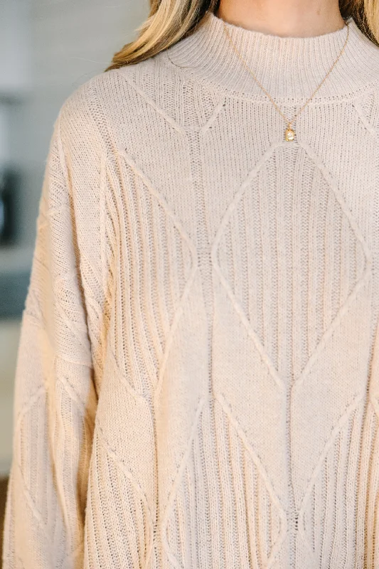 Walk The Walk Taupe Brown Sweater