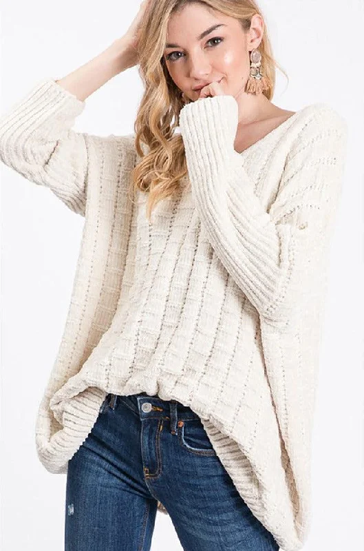 Women Pullover Oversized Chenille Sweater