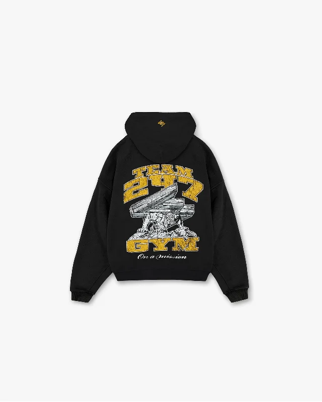 247 On His Shoulders Boxy Hoodie - Off Black