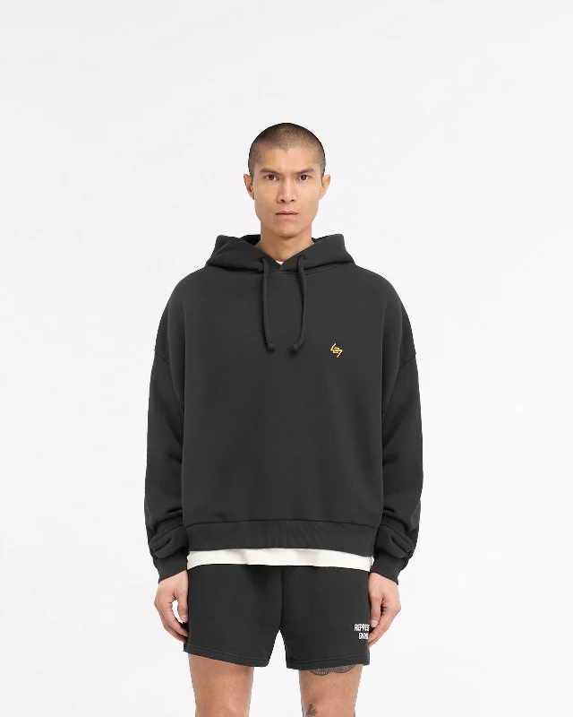 247 On His Shoulders Boxy Hoodie - Off Black