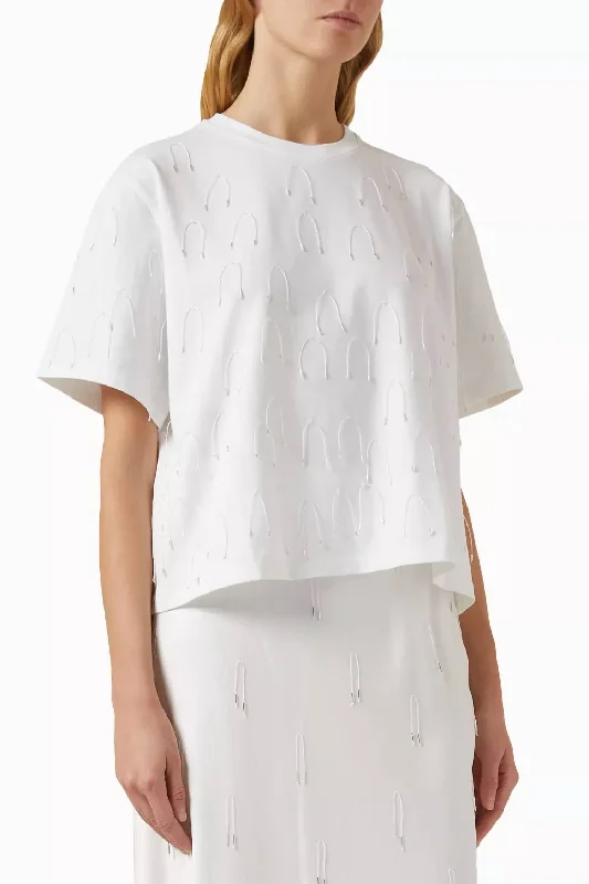 Amaru Embellished Tee In White