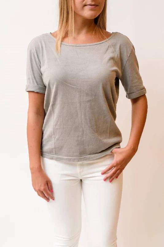 Back V-Neck Tee In Ash