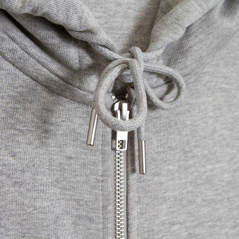 BB Smiley Crest - Zipped Hood - Grey