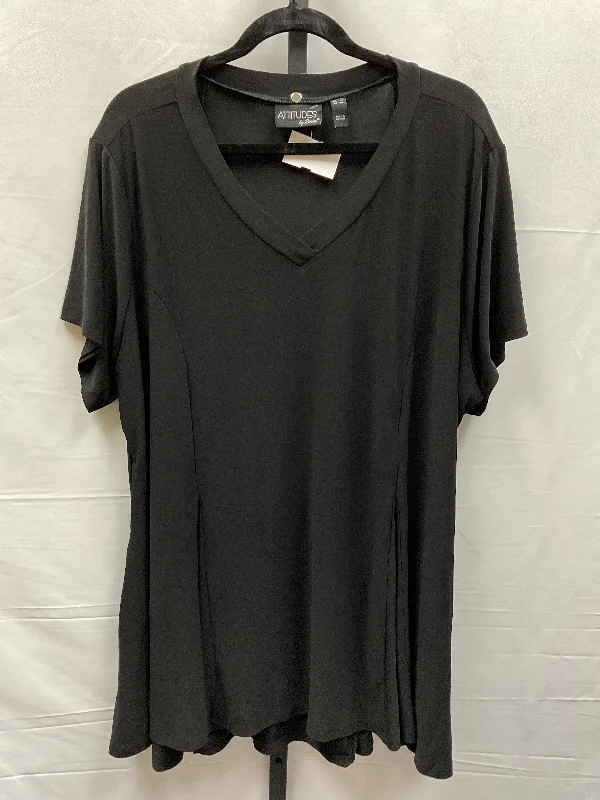 Black Top Short Sleeve Attitude, Size 3x