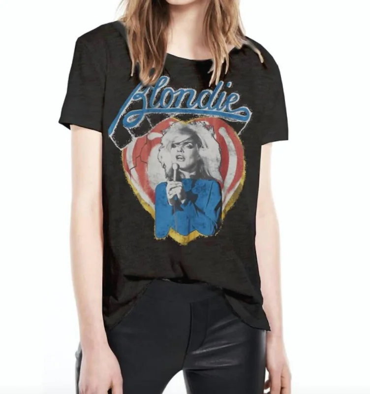 Blondie Vintage Heart T-Shirt In Black