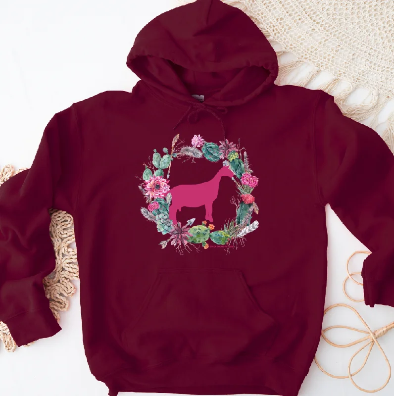 Cactus Wreath Dairy Goat Hoodie (S-3XL) Unisex - Multiple Colors!