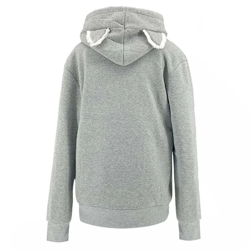 Cat Pouch Pullover Sweatshirt  with Cat's Ear Shaped Hood