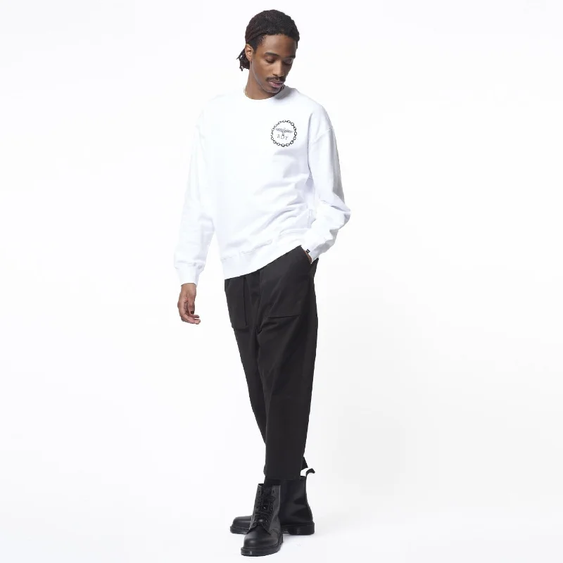 BOY EAGLE BACKPRINT SWEAT - WHITE/BLACK