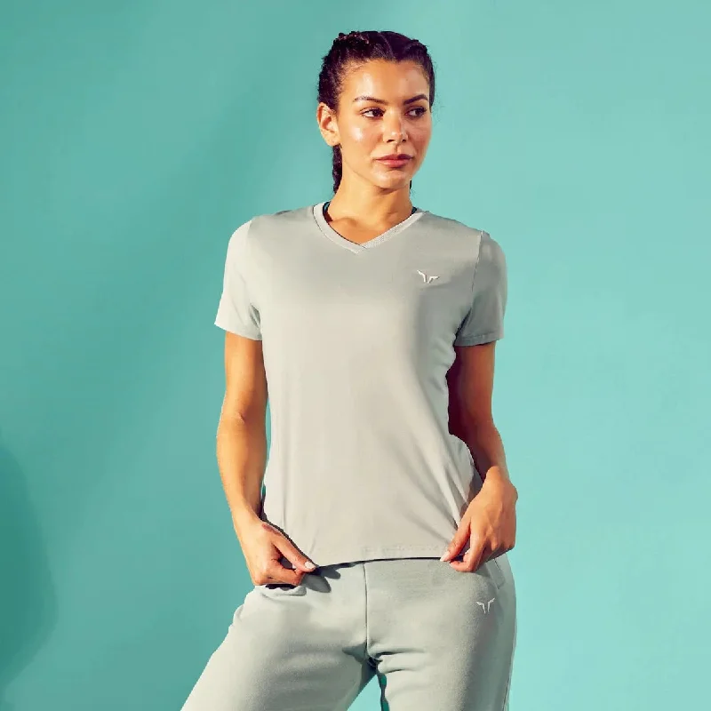 Essential V-Neck Tee - Grey Mist