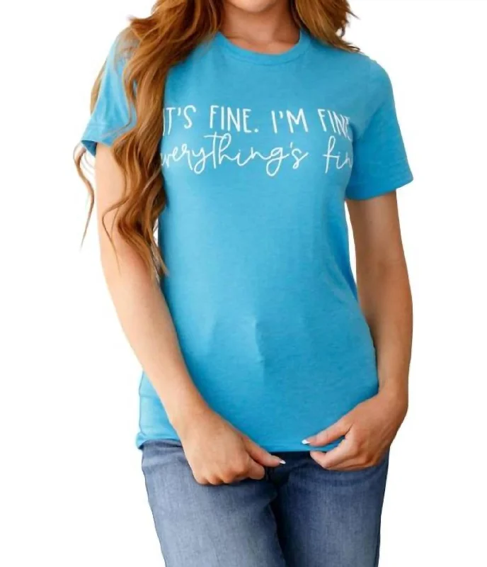 Everything's Fine Graphic Shirt In Blue