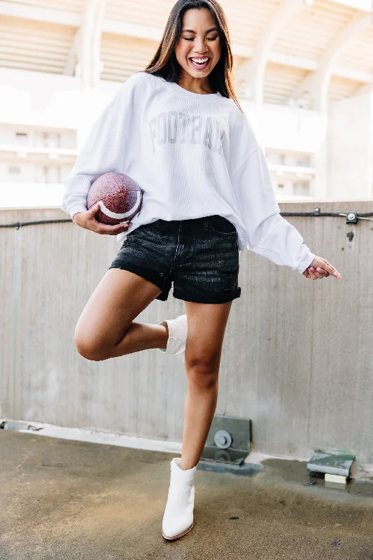 Football White Corded Graphic Sweatshirt