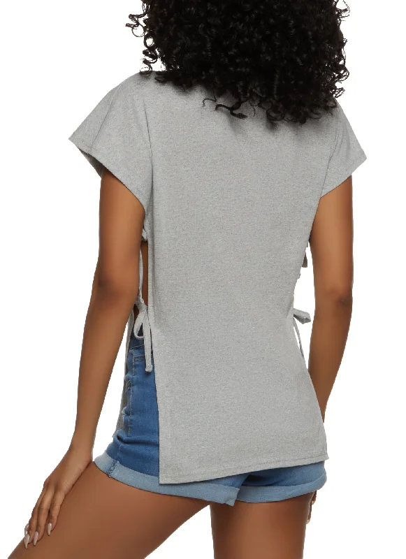 Melanin Graphic Open Side Tie Tee