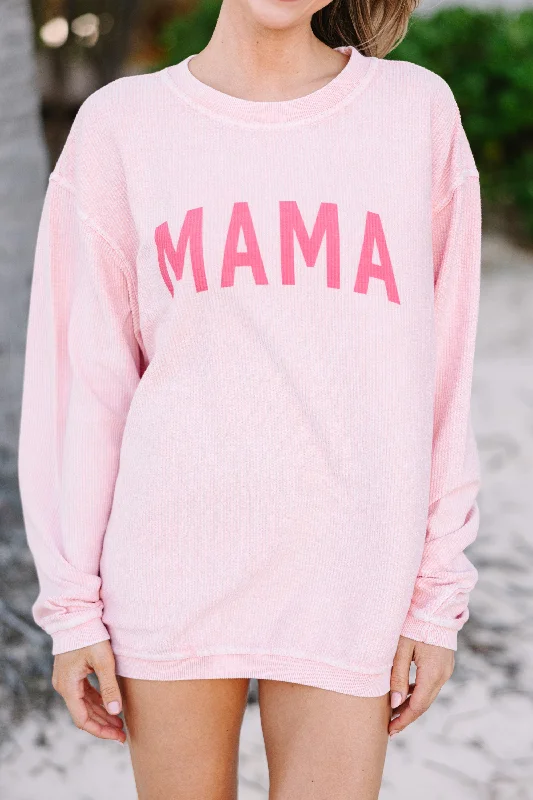 Mama Urban Pink Corded Graphic Sweatshirt