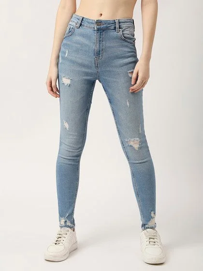 Mid Blue Ibiza Highwaist Fashion Skinny Fit Jeans