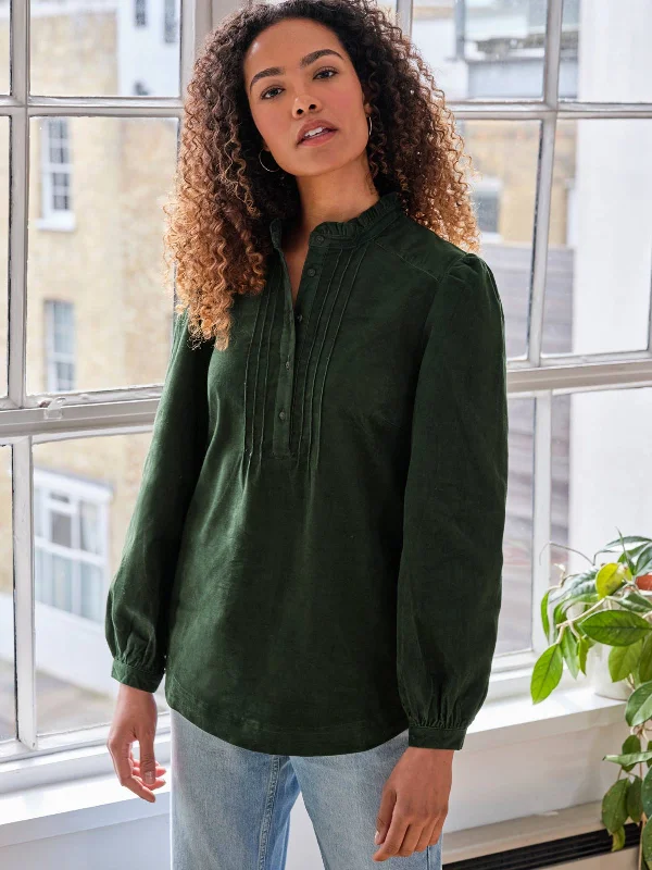 Milou Organic Cotton Corduroy Shirt - Forest Green