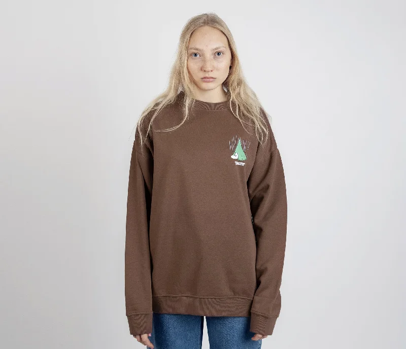 Moomintroll Camping Crewneck College Unisex - Brown