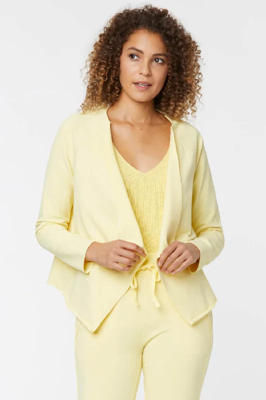 Open Front Sweatshirt Jacket - Yellow Daisy