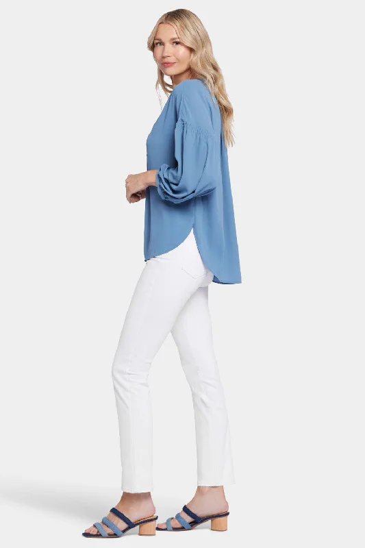 Paulina Peasant Blouse - Blue Stone